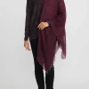 Avant Toi Hand-Painted Cashmere Stola Scarf In Nero Wine Red
