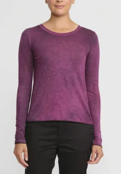 Avant Toi Hand-Painted Cotton Long Sleeve T-Shirt In Nero Cherry Red