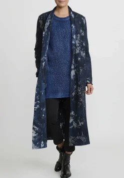 Avant Toi Hand-Painted Long Cashmere Sweater In Nero Ocean Blue