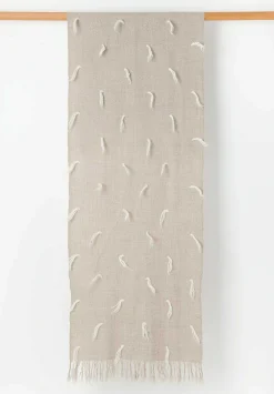 Lauren Manoogian Handwoven Baby Alpaca And Wool Tuft Wrap In Grey Granite & Raw White