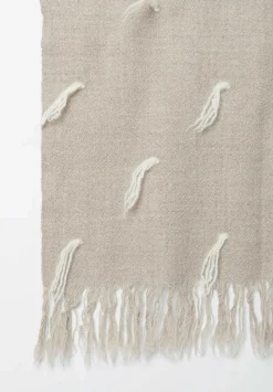 Lauren Manoogian Handwoven Baby Alpaca And Wool Tuft Wrap In Grey Granite & Raw White