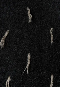 Lauren Manoogian Handwoven Baby Alpaca And Wool Tuft Wrap In Black Melange & Grey Rock