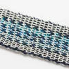 Stephanie Schneider Handwoven Silver And Silk Bracelet In Grey & Blue