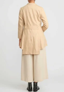 A Tentative Atelier Hemp Linen & Hand Smocked Joely Jacket In Rose Brown