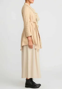 A Tentative Atelier Hemp Linen & Hand Smocked Joely Jacket In Rose Brown
