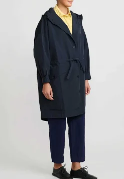 Casey Casey Hooded ''Stanley'' Parka In Ink Blue