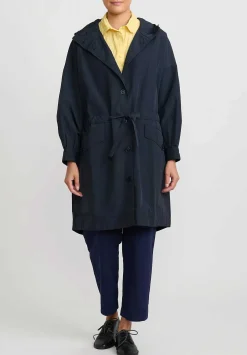 Casey Casey Hooded ''Stanley'' Parka In Ink Blue