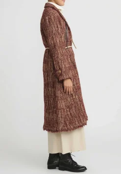 A Tentative Atelier Jacquard Jorunn Duffle Coat In Rust Red