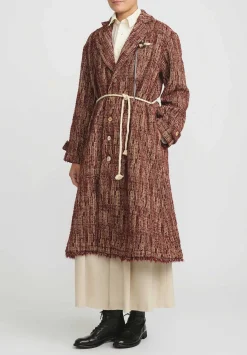 A Tentative Atelier Jacquard Jorunn Duffle Coat In Rust Red