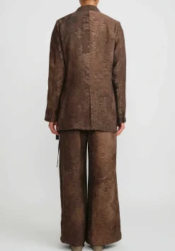 Uma Wang Jacquard Khloe Jacket In Brown Rose