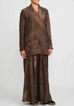 Uma Wang Jacquard Khloe Jacket In Brown Rose