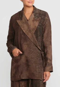 Uma Wang Jacquard Khloe Jacket In Brown Rose