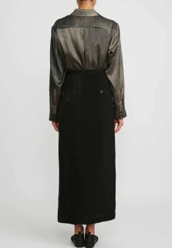 Uma Wang Jacquard Panel Gino Skirt In Black