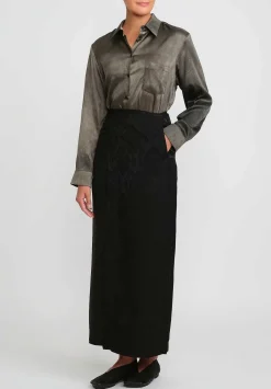 Uma Wang Jacquard Panel Gino Skirt In Black