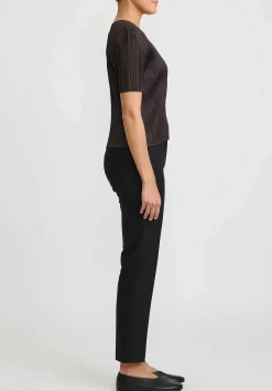 Issey Miyake Pleats Please June Top In Dark Brown