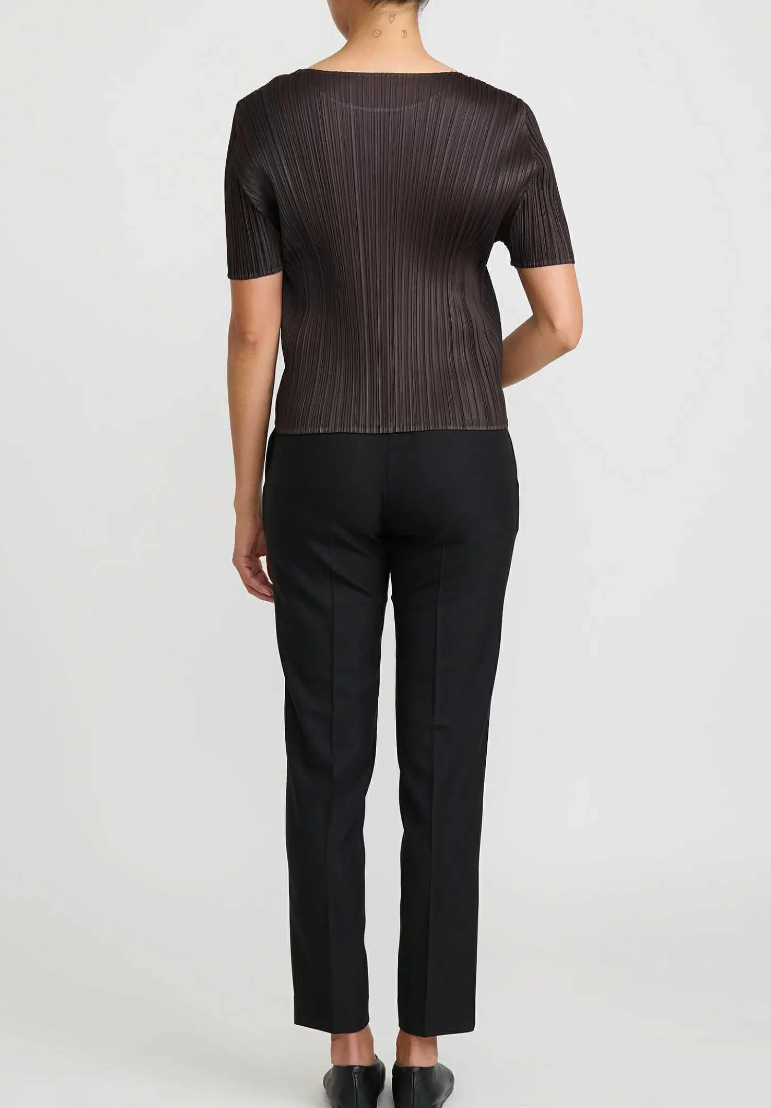 Issey Miyake Pleats Please June Top In Dark Brown
