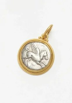 Denise Betesh 22K, Ancient Silver Corinthian Stater Pendant