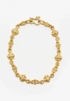 Denise Betesh 22K, Diamond Double Ball Chain Bracelet