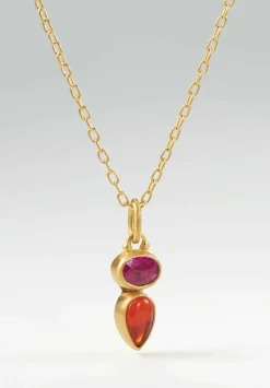 Stephanie Albertson 22K, Fire Opal & Pink Tourmaline Pendant