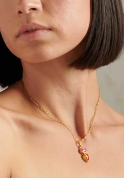 Stephanie Albertson 22K, Fire Opal & Pink Tourmaline Pendant