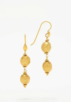 Greig Porter 18K Gold Chiseled Bead Dangle Earrings