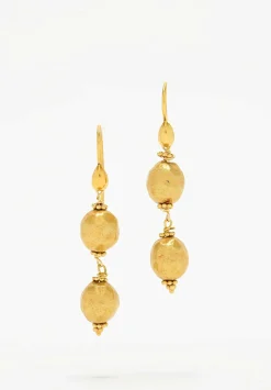 Greig Porter 18K Gold Chiseled Bead Dangle Earrings