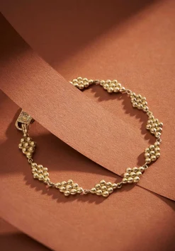 Prounis 22K, Granulated Nona Bracelet With Fibula Clasp