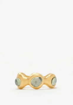 Prounis 22K, Green Tumbled Sapphire Breccia Ring