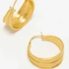 Prounis 22K, Hinged Laurel Hoop Earrings
