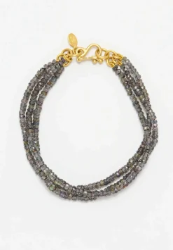 Denise Betesh 18K, 22K, Grey Sapphire 3-Strand Bracelet