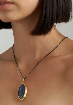 Lika Behar 22K, Lapis Rough/Smooth Reversible Large ''Rocky'' Pendant