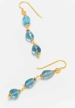 Greig Porter 18K, London Blue Topaz Triple Drop Earrings