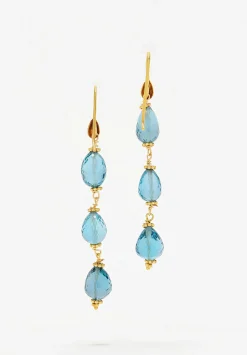 Greig Porter 18K, London Blue Topaz Triple Drop Earrings