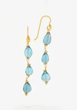 Greig Porter 18K, London Blue Topaz Triple Drop Earrings