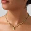 Tovi Farber 18K, Oval Link Necklace With Diamond Pendant