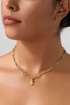 Tovi Farber 18K, Oval Link Necklace With Diamond Pendant