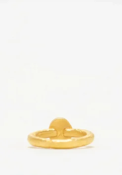 Greig Porter 22K, Oval Sapphire Ring With Hammered Finish