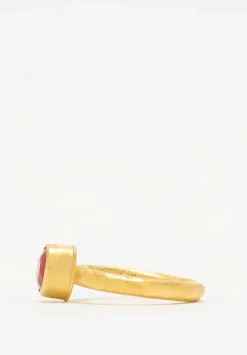 Greig Porter 22K, Oval Sapphire Ring With Hammered Finish