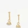 Tovi Farber 18K, Pearl And Diamond Drop Hoop Earrings