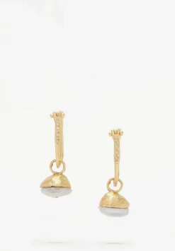 Tovi Farber 18K, Pearl And Diamond Drop Hoop Earrings