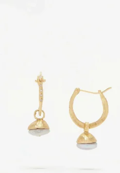 Tovi Farber 18K, Pearl And Diamond Drop Hoop Earrings