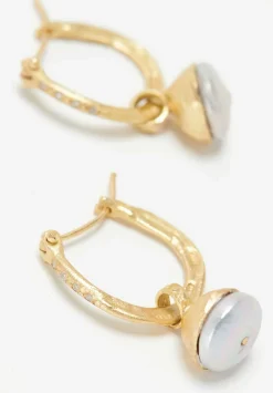 Tovi Farber 18K, Pearl And Diamond Drop Hoop Earrings
