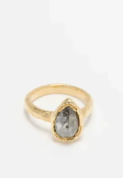 Ellis Mhairi Cameron 14K, Salt & Pepper Pear Cut Diamond Ring
