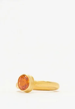 Greig Porter 22K, Sapphire Oval Cut Ring With Hammered Finish