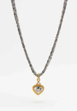 Denise Betesh 22K Tabiz Salt & Pepper Diamond Slice Pendant