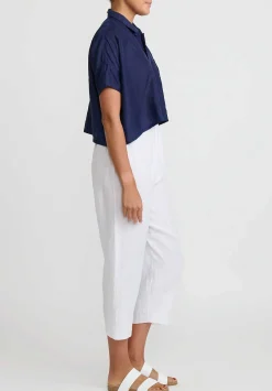 Kaval Khadi Silk Aloha Short Shirt In Indigo Blue