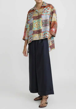 Rianna + Nina Kipos Claudia Blouse In Dasos Green & Blue