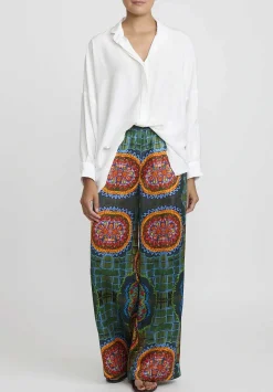 Rianna + Nina Kipos Melina Pants In Dasos, Green & Blue