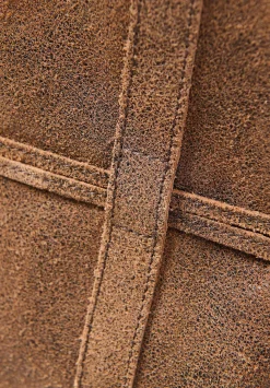 Corîu Laminato Leather Small Bucket Crossbody Bag In Raw Black & Brown