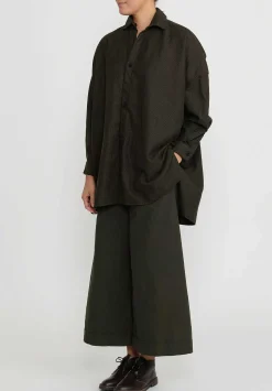 Daniela Gregis Larghissima'' Jeroni Shirt In Olive Brown Houndstooth